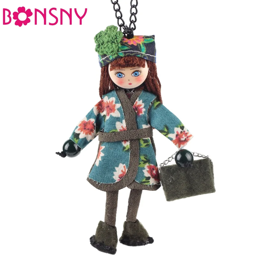 Ожерелье для куклы ручной работы Bonsny Длинная подвеска из французской ткани