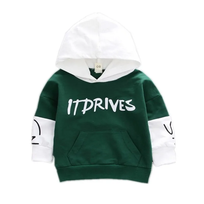 

2020 Autumn Winter Fashion Baby Clothes Toddler Boys Girls Cotton Leisure Hooded Sweatshirts Infant Letter Blouse Hoodies Tops