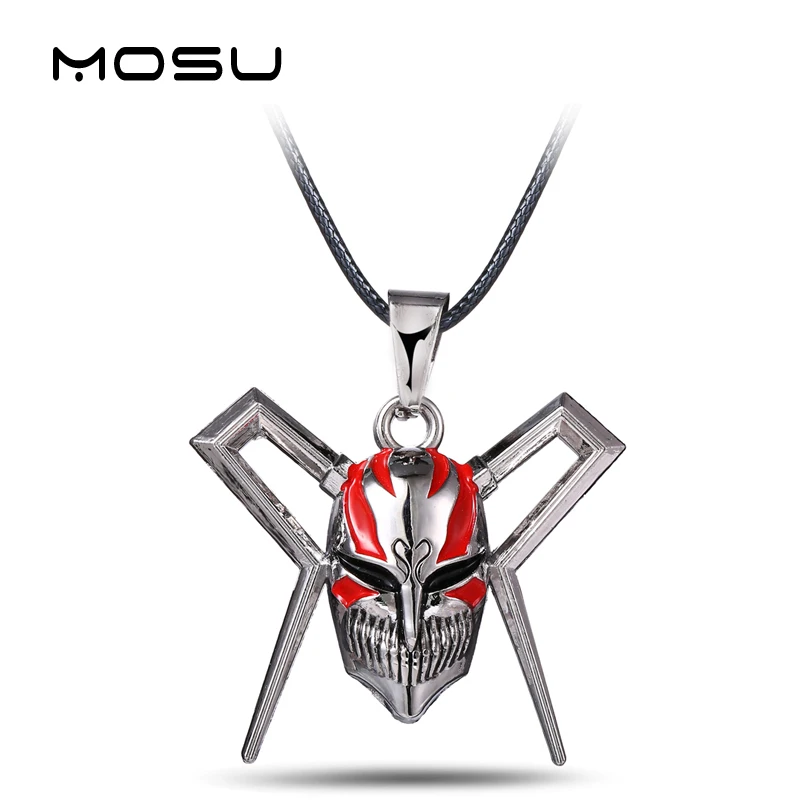 MOSU 12/шт/Лот Горячее аниме Отбеливающее металлическое ожерелье маска логотип