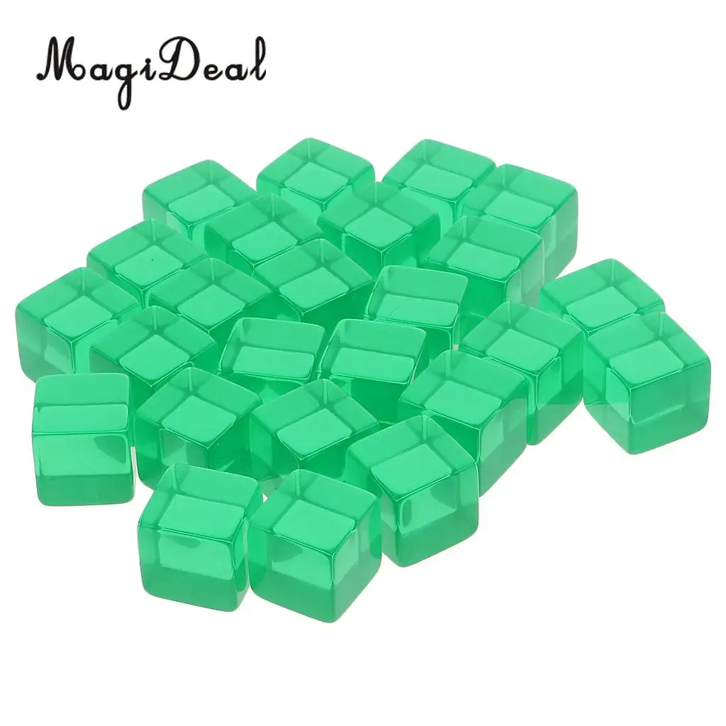 MagiDeal 25 шт. прочный D6 шестисторонний прозрачный пустой кубики настольная игра прозрачные Подземелья и Драконы настольная игра s
