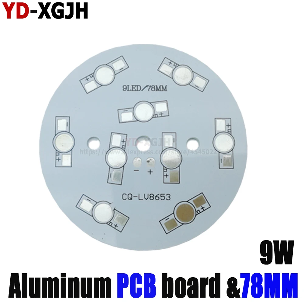 

10PCS 20PCS 9W 78MM LED Power PCB Board Plate Lamp Panel Aluminum Heat sink Circle Rectangle LED Lamp Chip Base