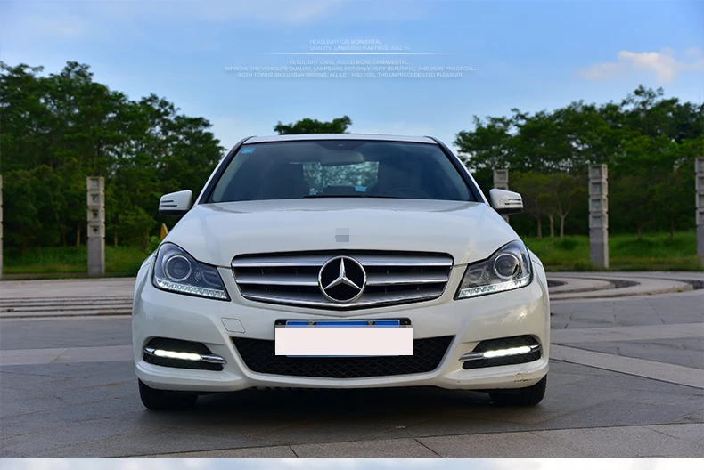Автомобильный Стильный чехол для Mercedes-Benz W204 C200 светодиодный налобный фонарь 2011 2012 2013 год светодиодный налобный фонарь ксеноновая лампа