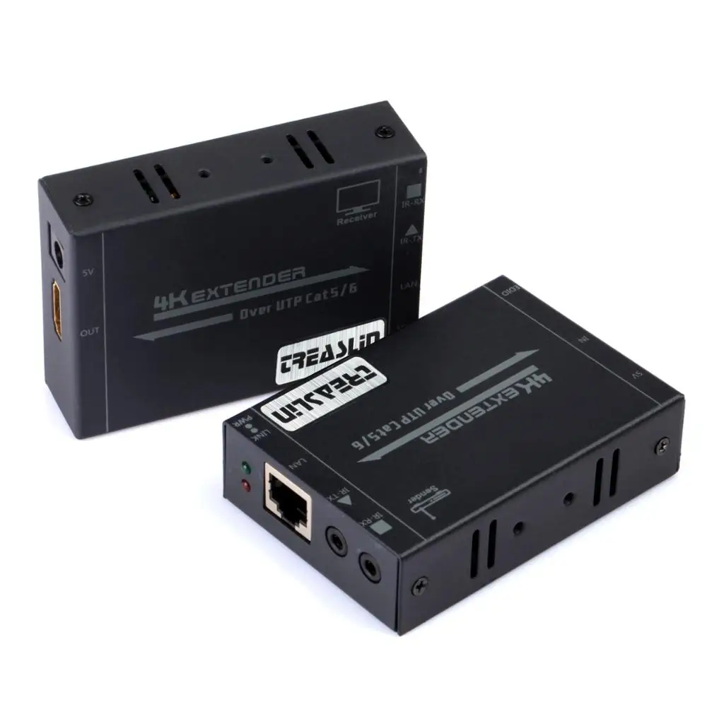 TreasLin 4 К HDMI удлинитель ИК-удлинителя по UTP Cat6 до 164FT (50 м) с двунаправленного ИК для