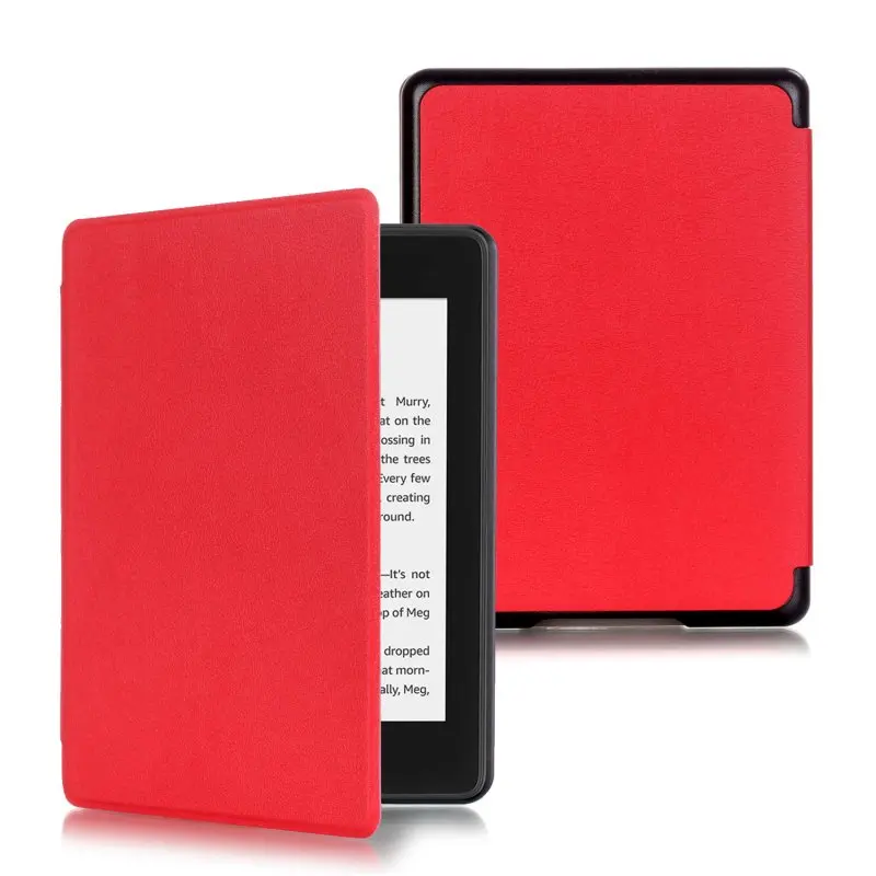 Тонкий твердый кожаный чехол для Amazon New kindle 6,0 10 поколение Авто бодрствующий умный чехол для сна Funda Coque Shell+ Pen - Цвет: Красный