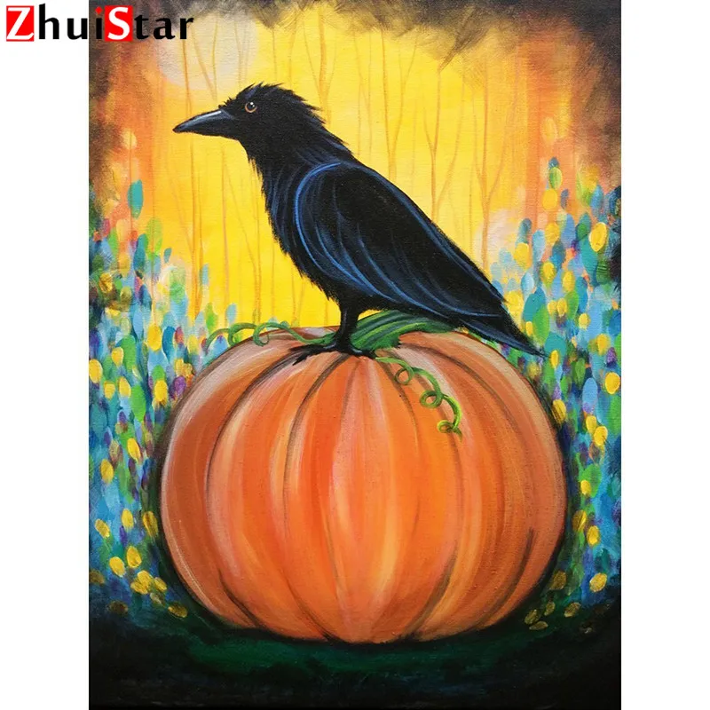 Хэллоуин Алмазный рисунок тыквы полная квадратная дрель Алмазная вышивка с