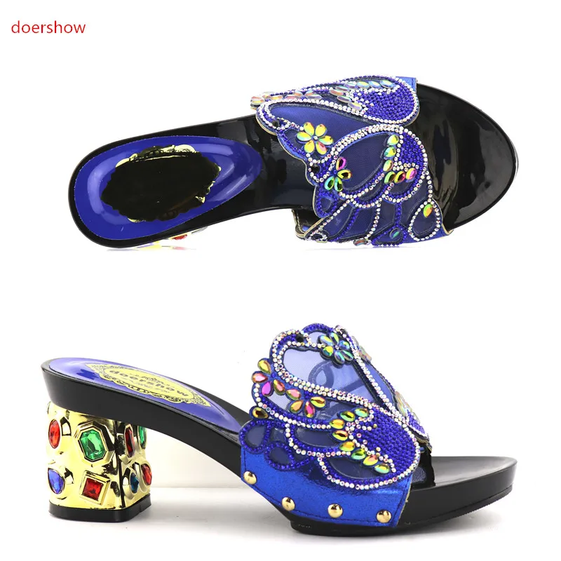 Doershow Новое поступление золотые стразы дизайнерские женские туфли лодочки