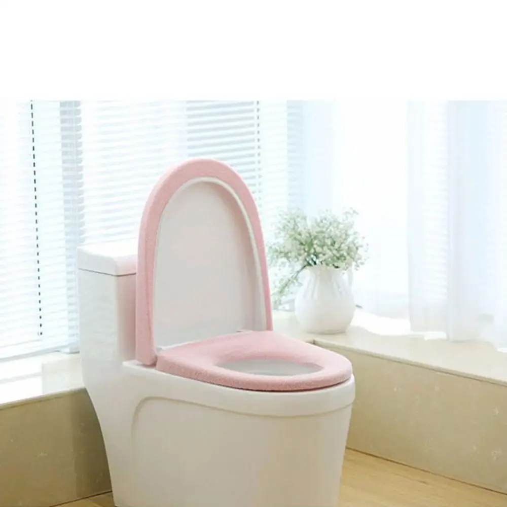 

EHOMEBUY Toilet Seat Mat Set Solid Color Warmer Mat Toilet Seat Cover Toilet Lid Cover Pad For Bathroom
