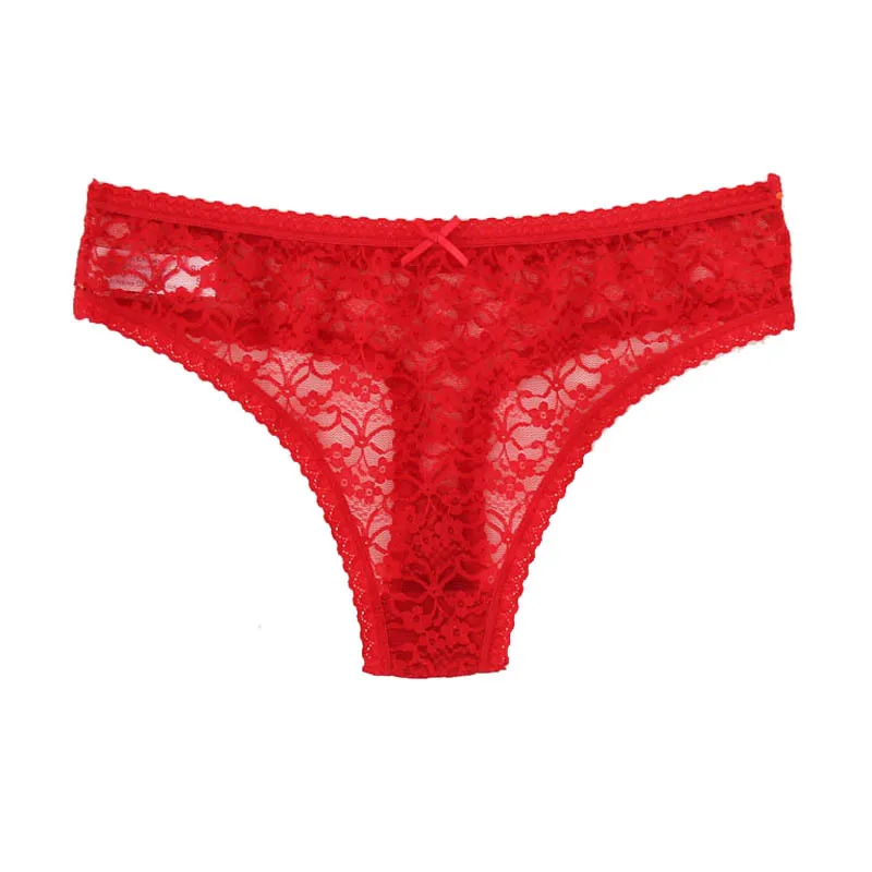 WP181 red Женские сексуальные кружевные трусики, стринги, стринги, нижнее белье, нижнее белье, с низкой посадкой, с принтом, хлопок, с галстуком-бабочкой, 5 цветов, M, L, XL, XXL - Цвет: WP181 red