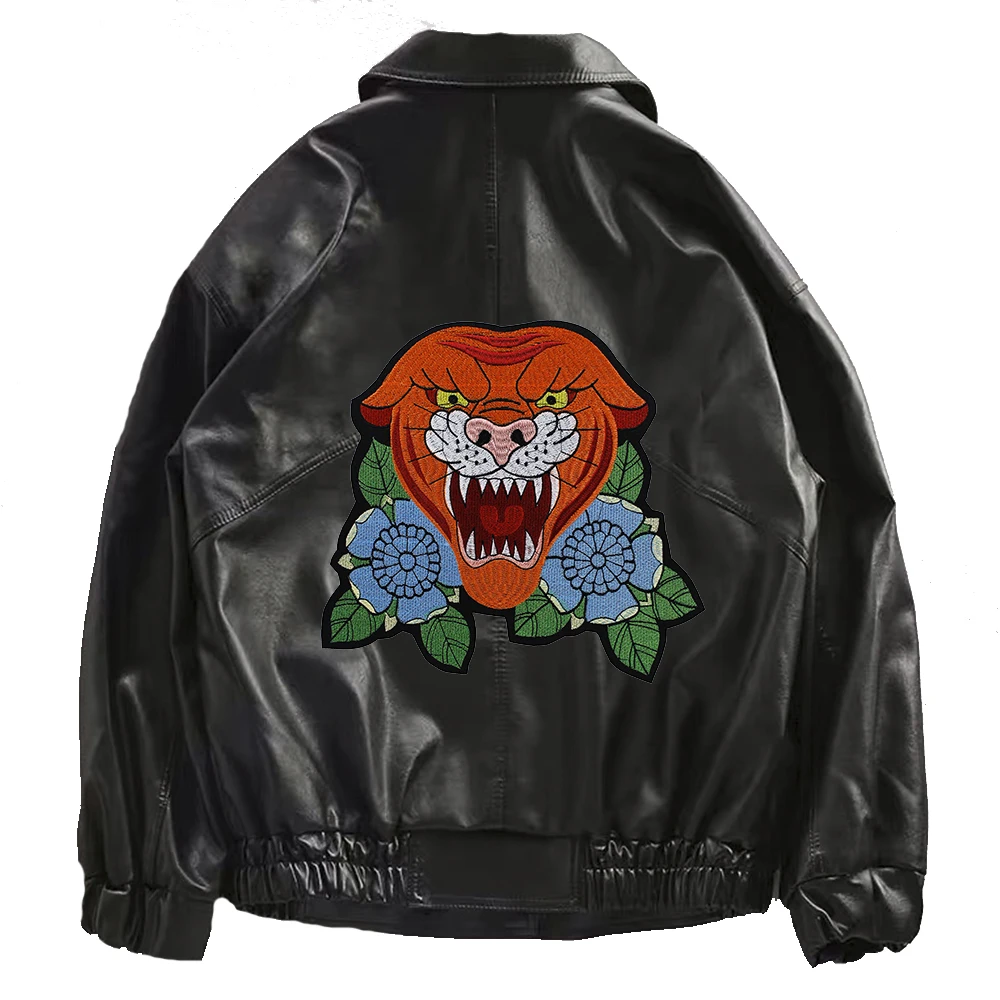 Нашивка с головой тигра Цветочная аппликация железные наклейки аксессуары для