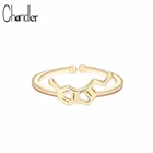 Кольцо Chandler женское, с геометрическим покрытием, классическое, с открытым пальцем, молекула серотонина