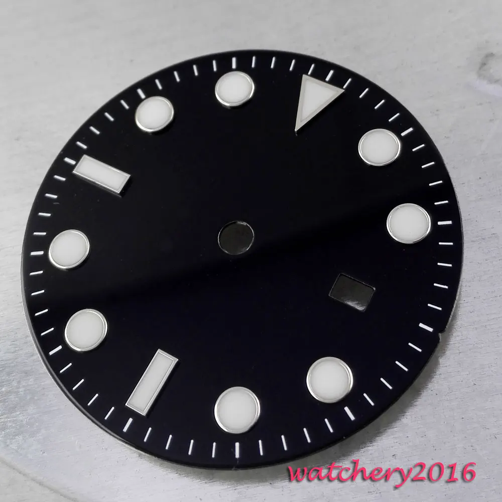 

31.3mm Black Watch Dial luminous marks fit 2836 MingZhu 2813 4813 Movement