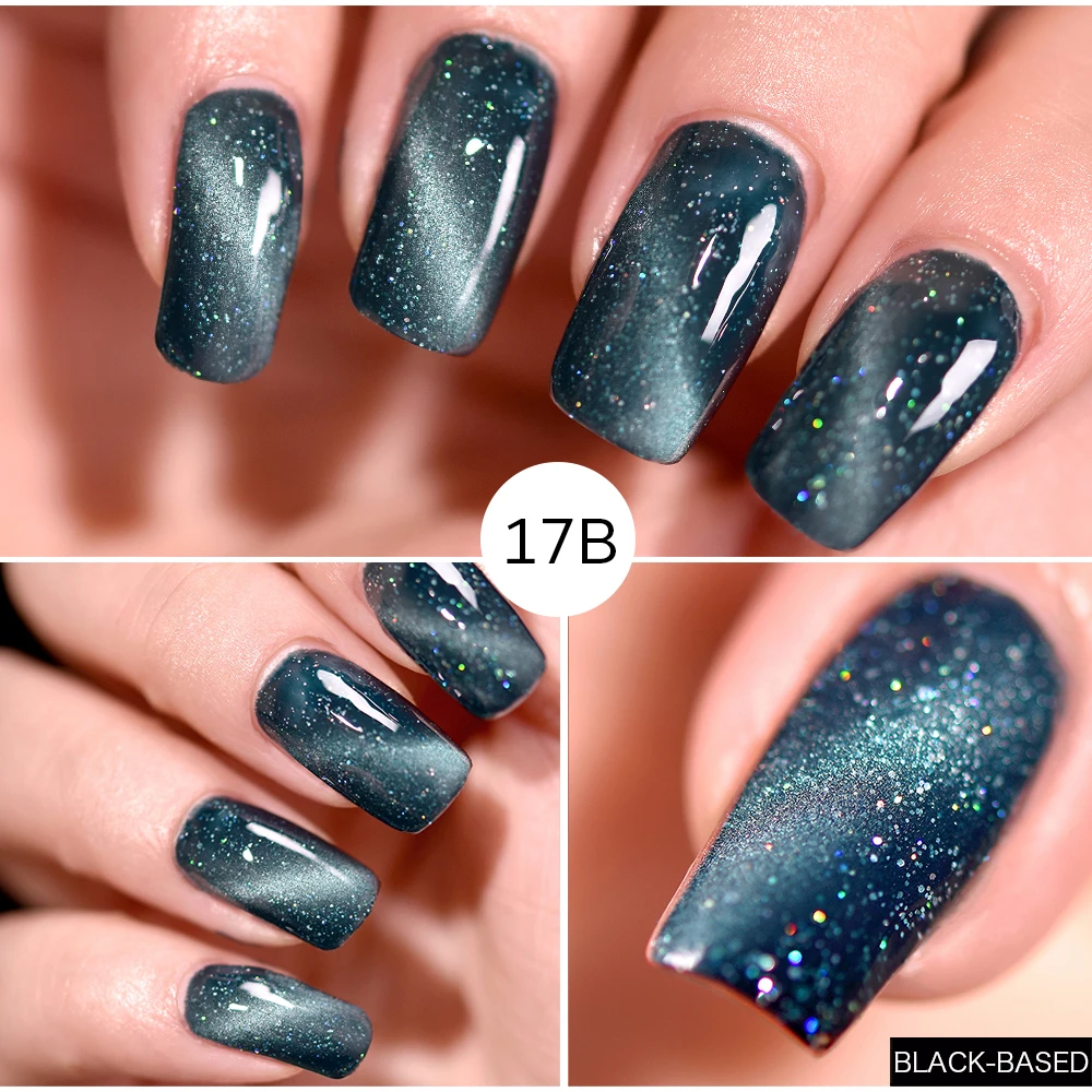 Rolabling Starry Cat Eye Nail Gel Polish Shining Color Soak Off UV 6ML Long Lasting 3D Magnet Cat Eye Nail Art Lacquer Gel