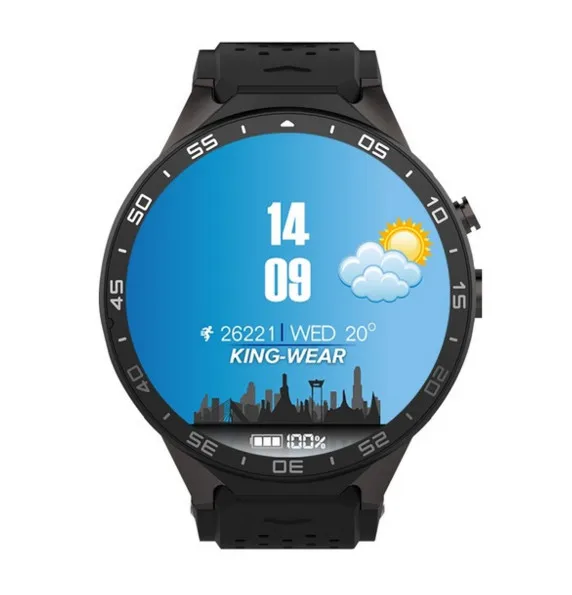 Black KingWear KW88 Смарт-часы для телефона Android 5,1 1,39 ''камера Запись 3g Smartwatch MTK6580 1,39 ГГц gps шагомер голосовой помощник - Цвет: Black