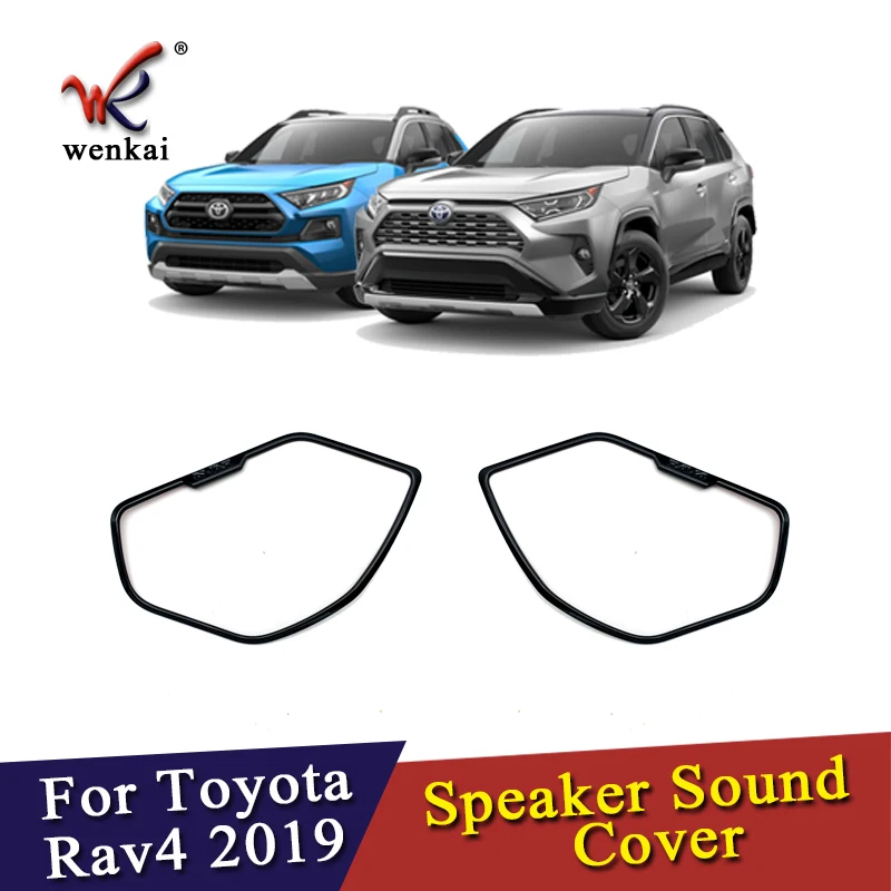 Подходит для Toyota Rav4 2019 2020 ABS Piano Black 2 шт./компл. Внутренняя дверь динамик Звуковая