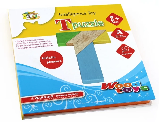Tangram Puzzle Book Children Wooden Educational Toys T Intelligence DIY | Игрушки и хобби
