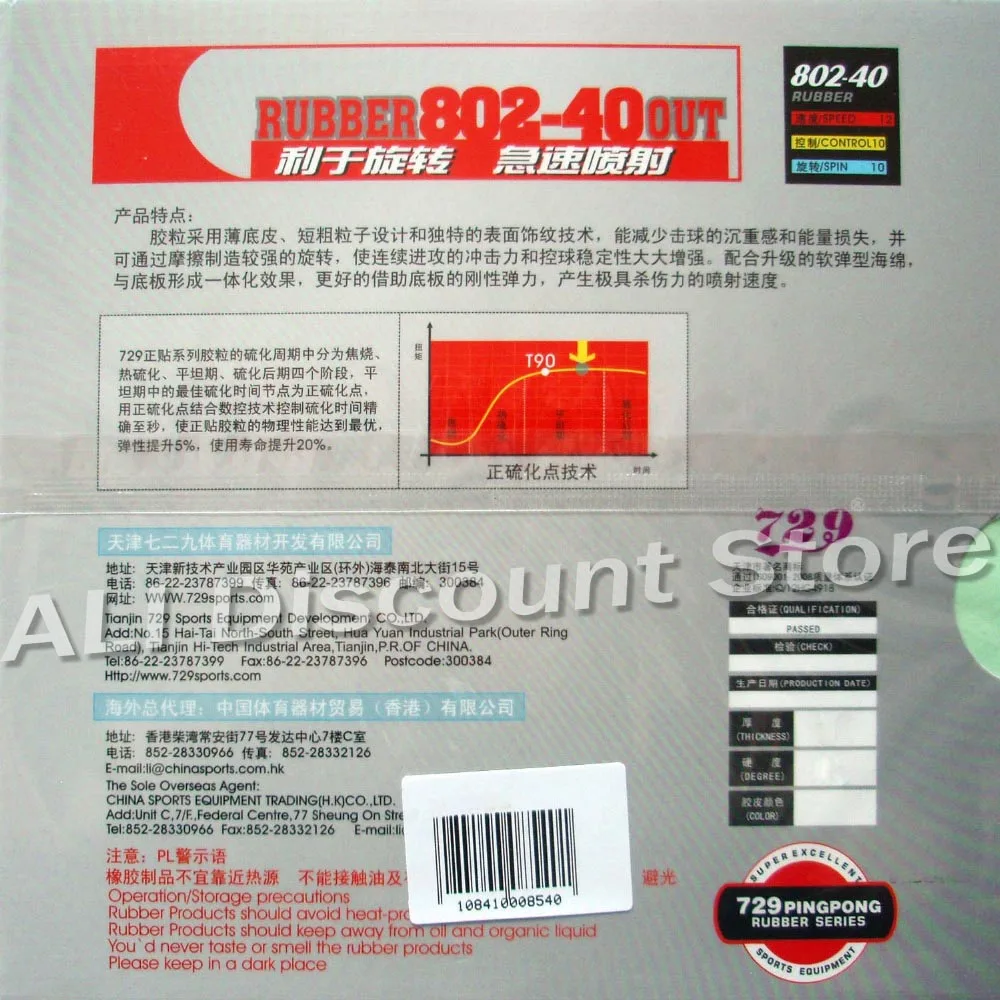 RITC 729 Дружба 802-40 Mystery III короткий Pips-Out Настольный теннис пинг понг Резина с губкой толщиной 2,2 мм
