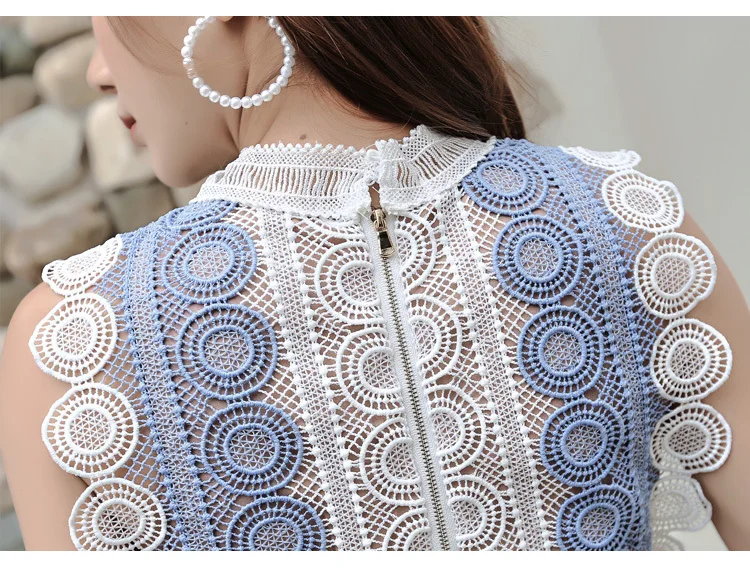 Женский комбинезон с высокой талией [EWQ] летний кружевной без рукавов ME697