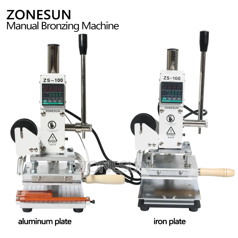 ZONESUN ZS-100 двойного назначения ручной логотип горячего тиснения фольгой машина для тиснения тепла пресс машина для ПВХ карты кожи и бумаги