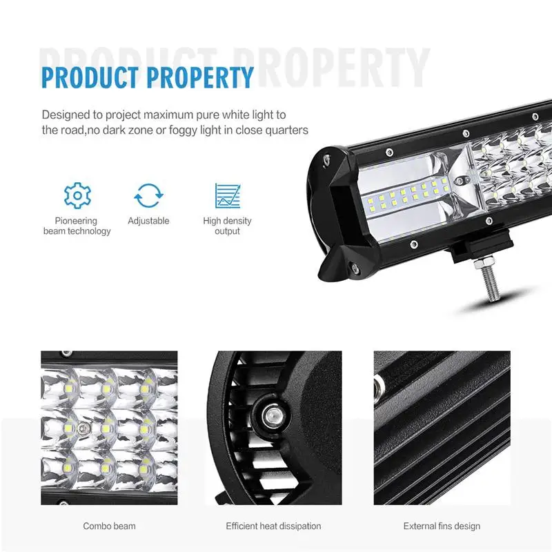 Oslamp 12 &quot3 рядный 162 Вт светодиодный световой бар внедорожный комбинированный