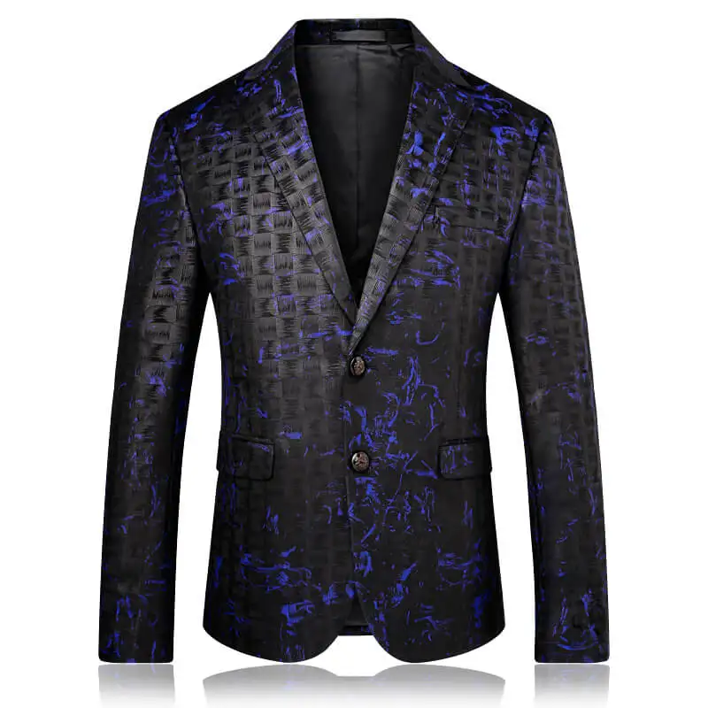 Печатные Для мужчин S пиджак куртка высокого уличный стиль Slim Fit Blazer masculino плюс