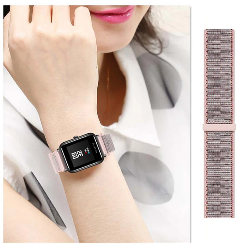 20 мм нейлоновый ремешок-петля для оригинальных Xiaomi Huami Amazfit Bip BIT Lite Молодежные Смарт-часы носимые наручные браслет Amazfit ремешок для часов