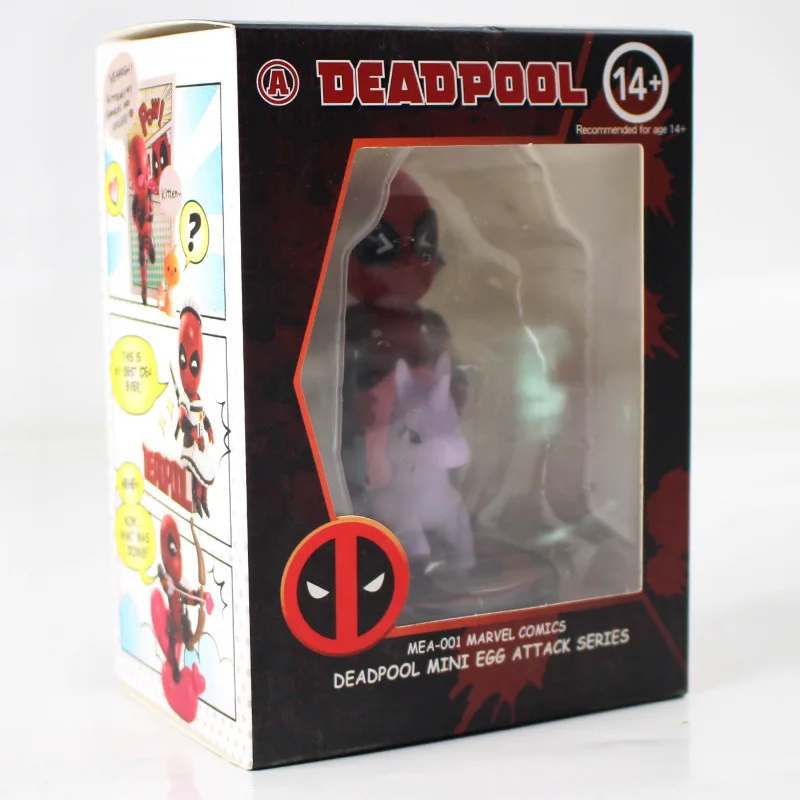 With Color Box Дэдпул езда Единорог фигурка игрушка мини атака яйцами серии MEA-001 модель куклы - Цвет: With Color Box