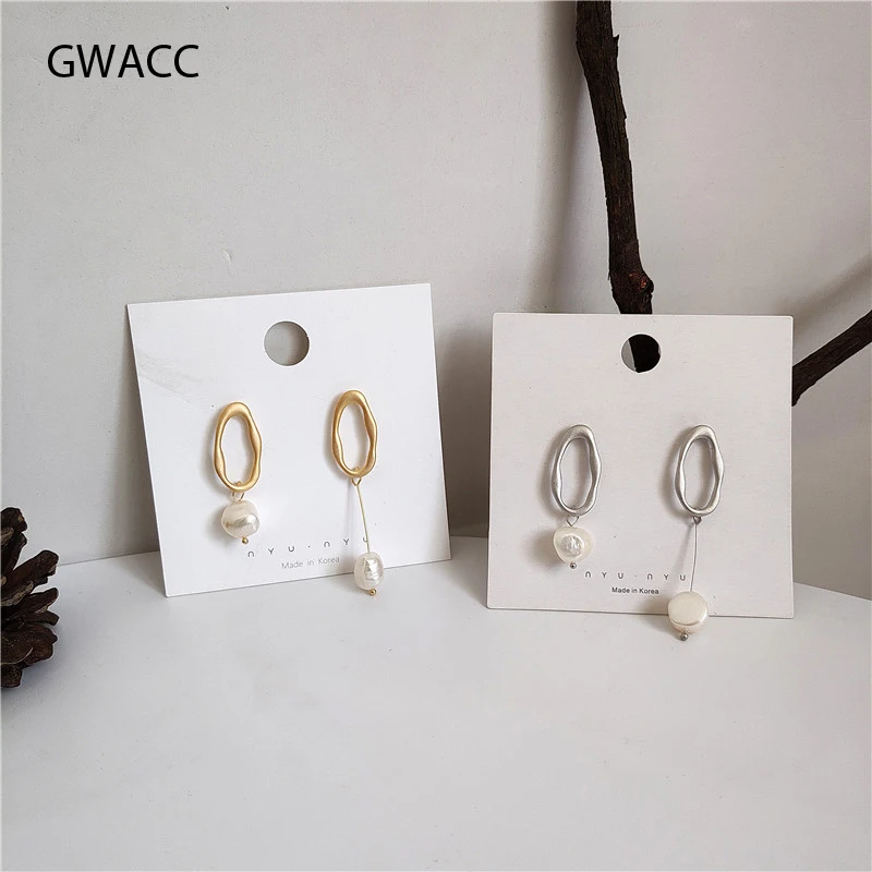 Женские асимметричные серьги-капельки GWACC длинные серьги из матового
