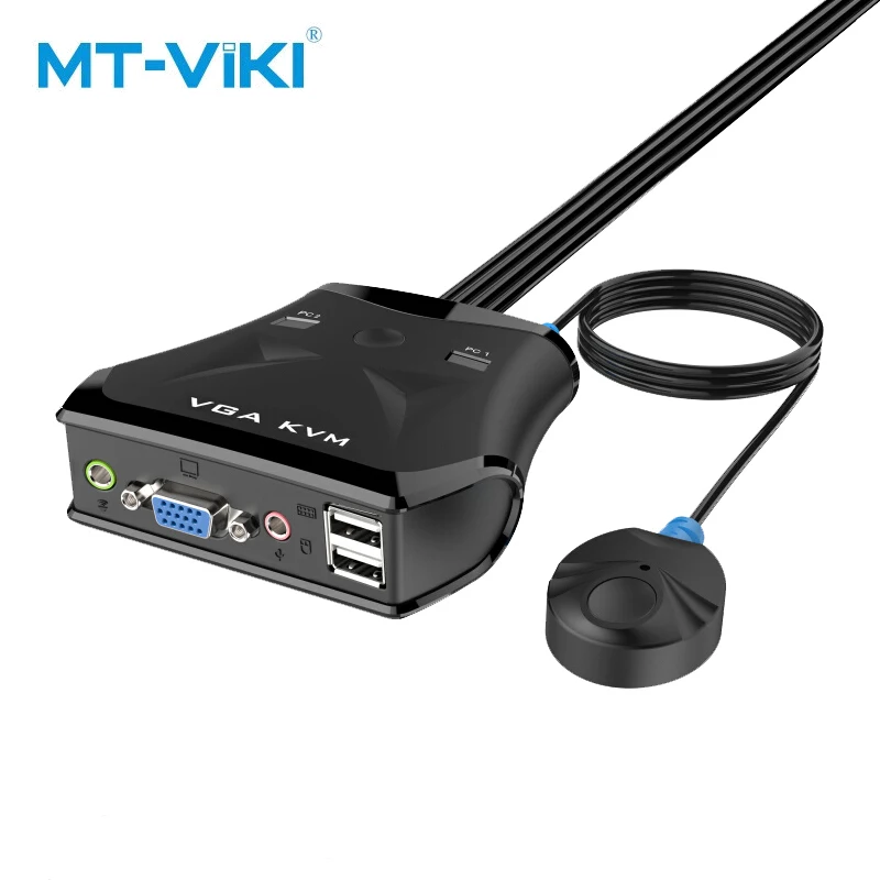 MT VIKI 2 порта USB VGA kvm переключатель с настольным контроллером интерфейс управления