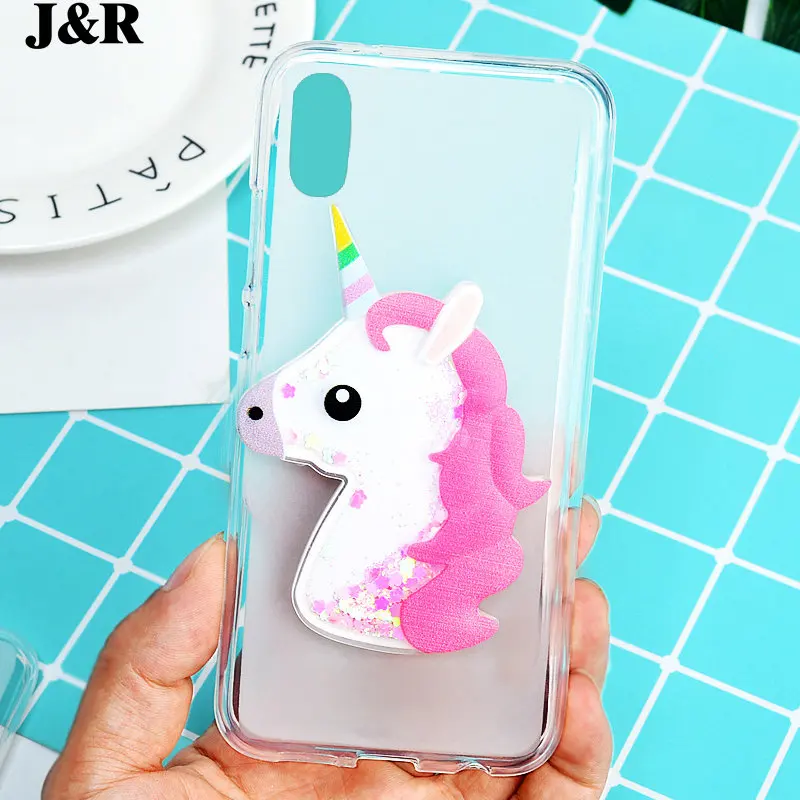 Glitter Case For Doogee X55 Silicone Cover Liquid Quicksand Bling Phone Bags Fashion Animal Owl Unicorn Protective Shell Girls |