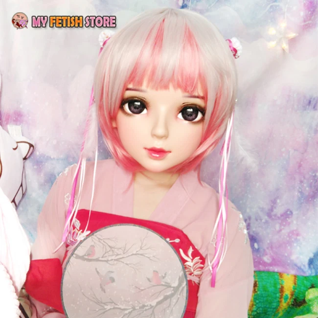 (Shi 07) Женская милая девочка каучуковая полуголовая Kigurumi BJD маска для косплея