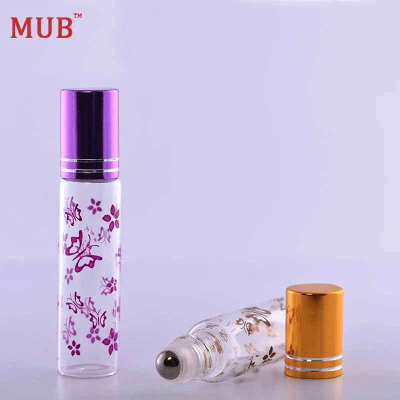 MUB 10 мл (100 шт./лот) металлический рулон бутылок для эфирных масел с принтом бабочки