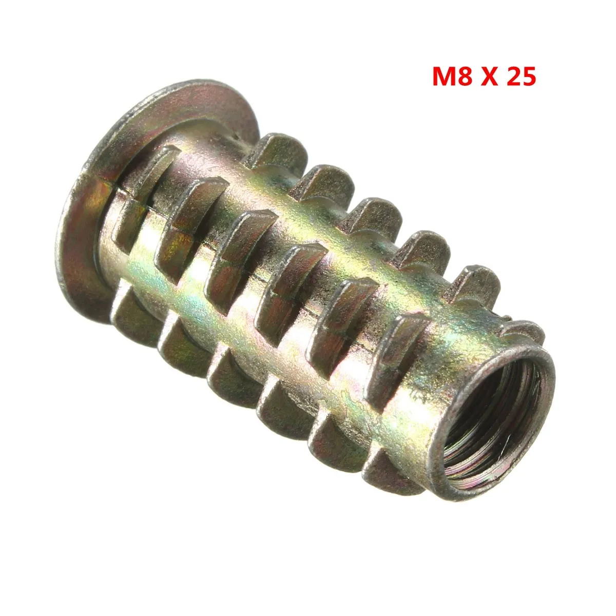 M8X25 Лидер продаж 10 шт./компл. M4 M5 M6 M8 M10 сплав цинка мебель с шестигранной головкой приводная головка гайкой для деревянная вставка велосипеда велосипедные болты Запчасти - Цвет: M8X25