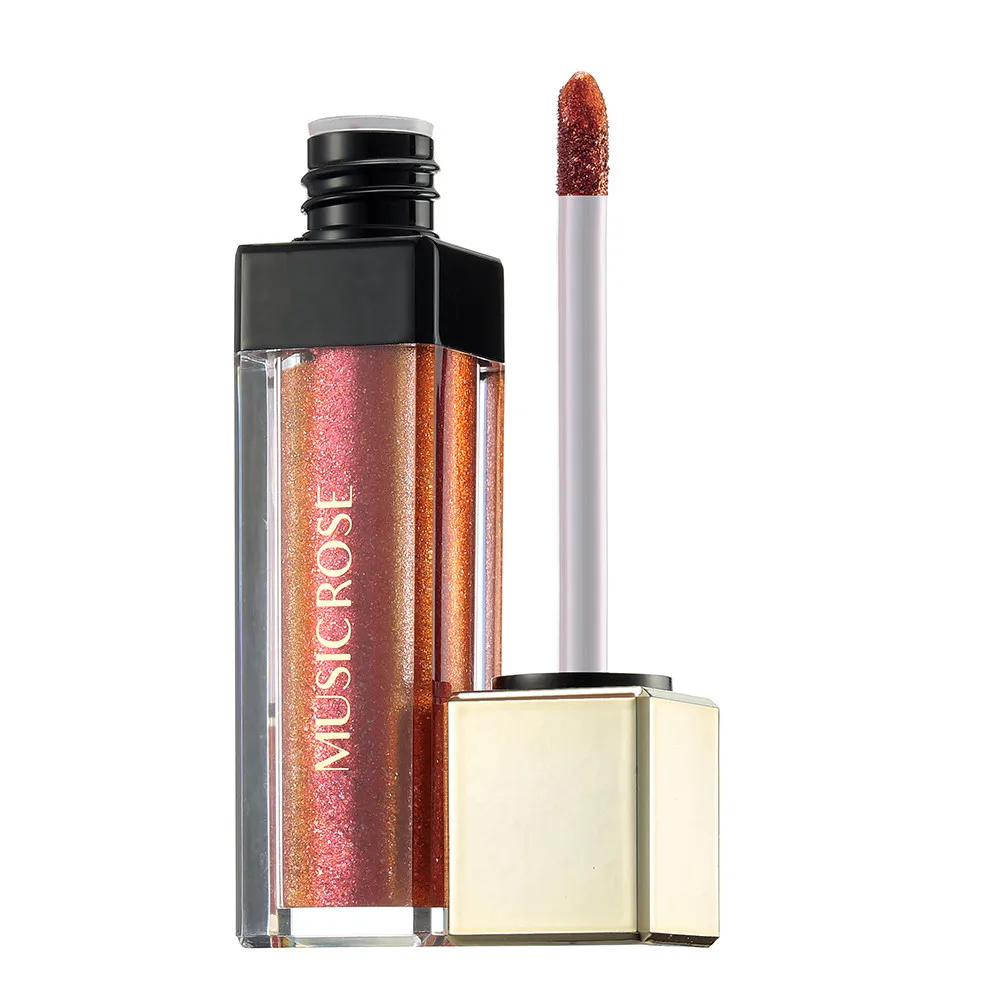 MUSIC ROSE lip gloss Popular Square Tube 12 Color Bright Metal Lip Gloss Non-Stick Cup Glaze liquid lipstick labial matte | Красота и
