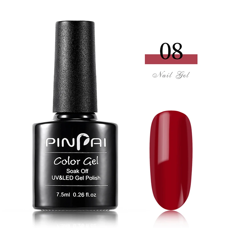NO.08 Pinpai 64 Цвета УФ-гель для ногтей Полупостоянный 7,5 мл Гибридный СВЕТОДИОДНЫЙ УФ гель лак удаляющийся замачиванием лаковое гелевое покрытие для ногтей верхнее пальто базовое пальто - Цвет: NO.08