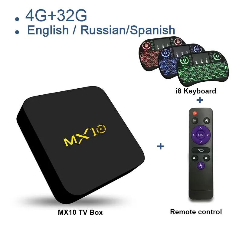4G32G I8 MX10 Android tv Box RK3328 4K tv Box Android 8,1/9,0 USB3.0 4 ГБ 32 ГБ 64 Гб Miracast WiFi HD медиаплеер для Smart tv PK T9 - Цвет: 4G32G I8