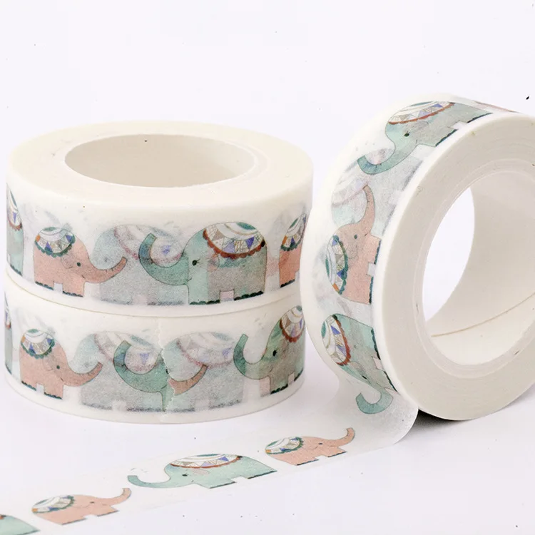 1 шт. 15 мм * 7 м Kawaii С Рисунком Слона васи ленты DIY Скрапбукинг самоклеящаяся лента