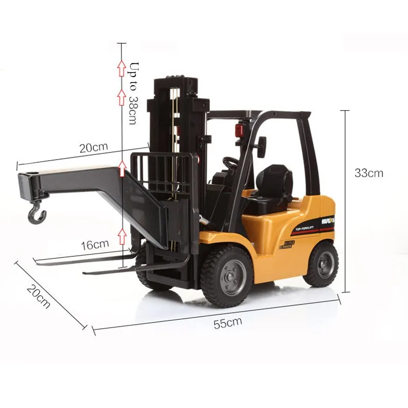 Новое поступление HuiNa 577 вилочный погрузчик сплав металл пластик 2 4G 8CH RC грузовик