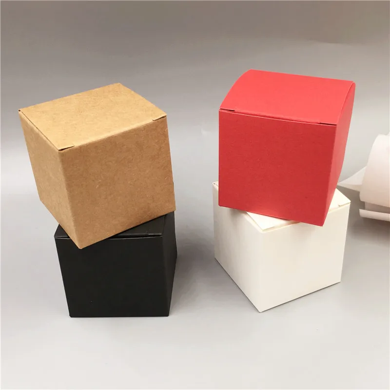 5x5x5 см коробка из крафт-бумаги в форме Куба коробки для ювелирных изделий дисплей