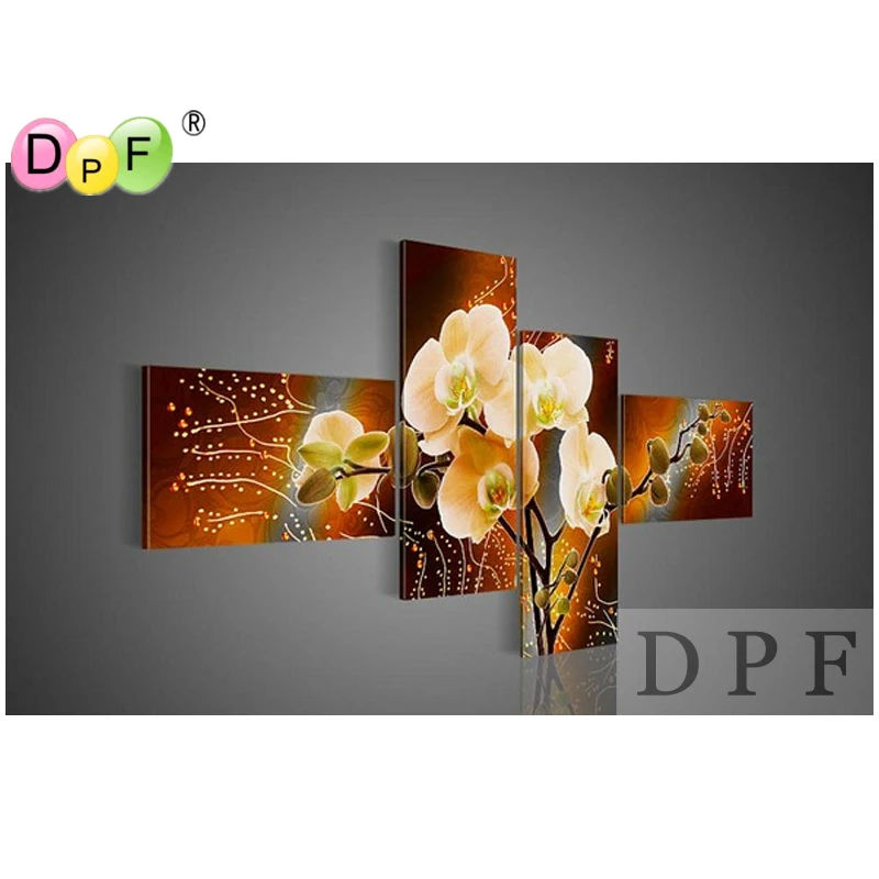 Набор для алмазной вышивки сделай сам картина с белыми цветами квадратные стразы