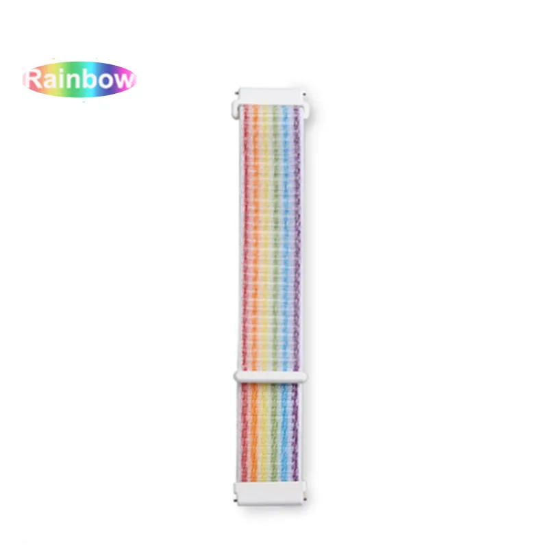 rainbow Спортивный нейлоновый ремешок для Xiaomi Amazfit ремешок Bip браслет huawei часы GT Honor Magic Huami Amazfit rhythm Stratos 2 band часы - Цвет: rainbow