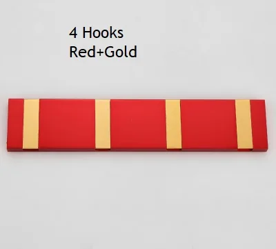 Red Gold 4 Hooks Premintehdw одноцветное алюминиевое настенное крепление, скрытое складное пальто, крючок для одежды, крючки для халатов, черный, золотой, серебряный, один 4, 6 крючков - Цвет: Red Gold 4 Hooks