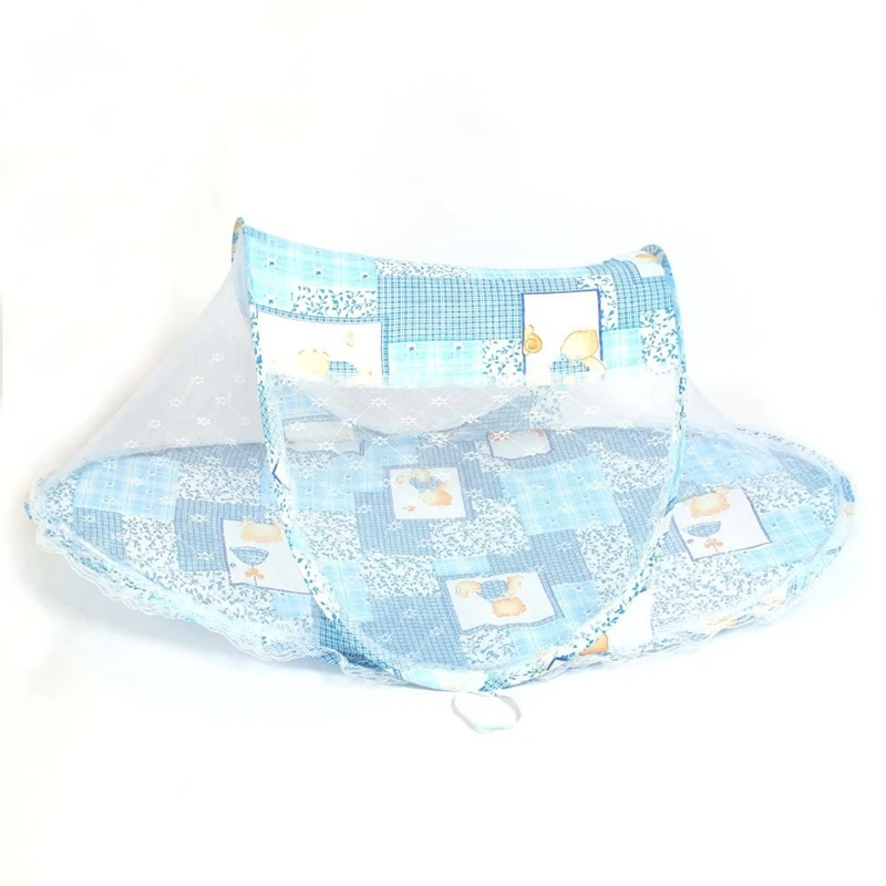 Baby Cradle Bed Mesh Mosquito Nets Foldable Toddler Kids Infant Safty Net Netting Crib Playpen Play Tent Blue |