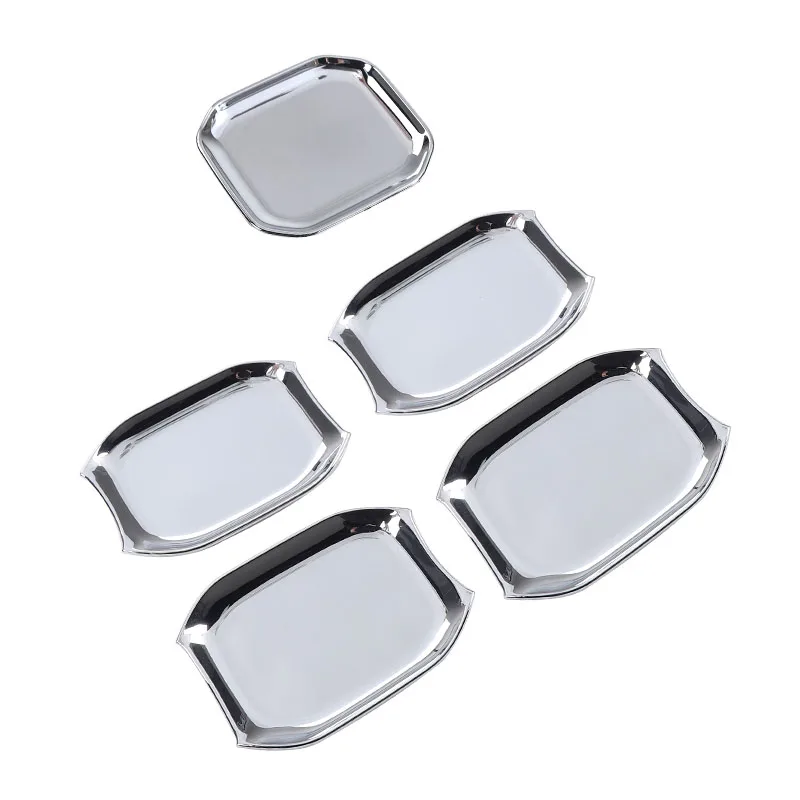 chrome 5 pcs 4 door Автомобильные наклейки MOPAI для Jeep Wrangler JL+ Автомобильная Передняя Задняя дверная ручка, декоративная крышка для Jeep JL Wrangler, аксессуары - Название цвета: chrome 5 pcs 4 door