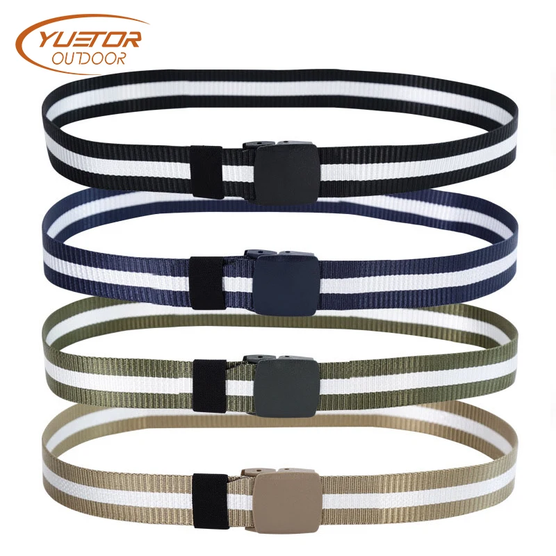 YUETOR OUTDOOR 130CM Length 3.8CM Width Tactical Belts Mens Thicken Nylon Army Belt Plastic Buckle Waitband Military | Спорт и