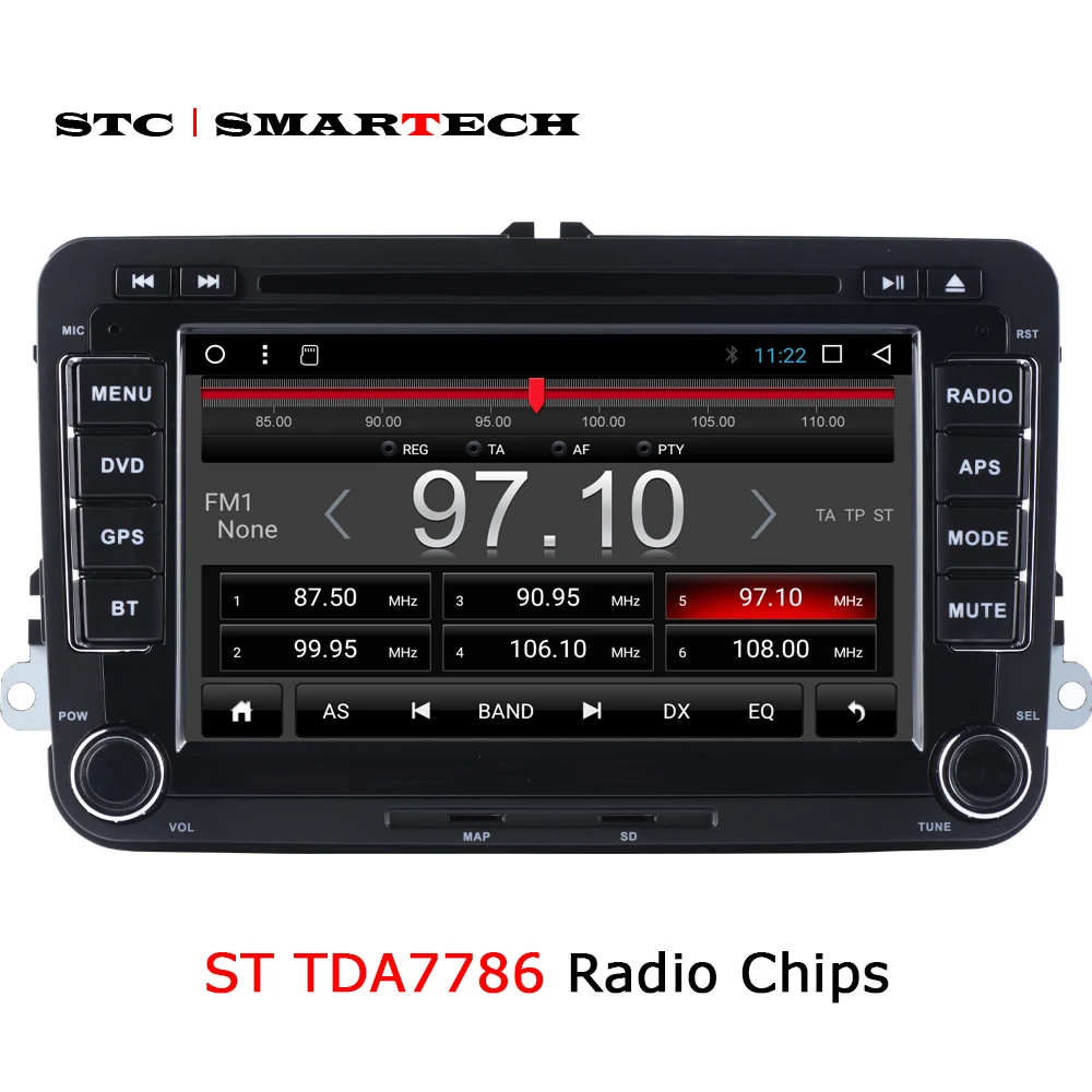 SMARTECH VW 2Din Android 8,1 автомобильное радио VW gps ips экран для Volkswagen Golf/Polo/Tiguan/Passat/Skoda/SEAT Поддержка TPMS OBD wifi
