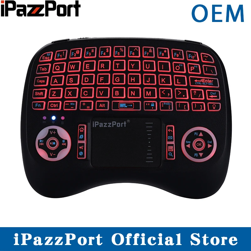 IPazzPort 21TL RGB с подсветкой 2 4 ГГц беспроводная клавиатура Air Mouse тачпадом для Android TV Box