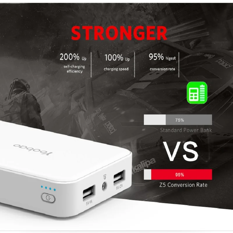 Yoobao M5 10000 мА/ч два USB выхода аварийный Мощность банк Портативное мобильное