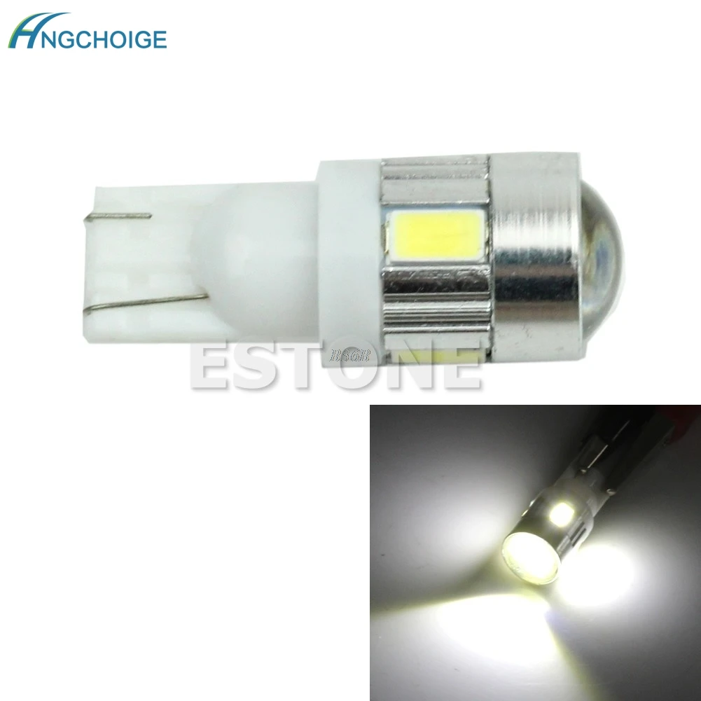 HID Белый T10 W5W 5630 6 SMD автомобильная светодиодная лампа номерного знака 158 194 192|car