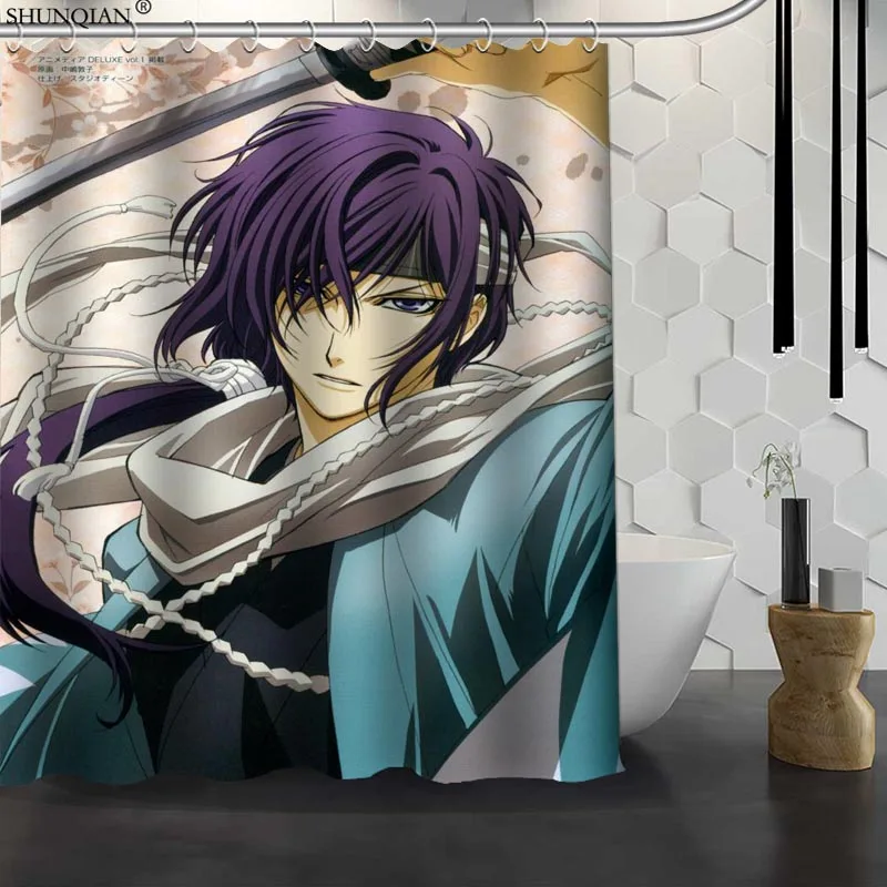 Новинка Hakuouki Shinsengumi Kitan Заказная занавеска для душа водонепроницаемая ткань полиэфирная Штора для ванны ткань занавеска для ванной 18-4,11