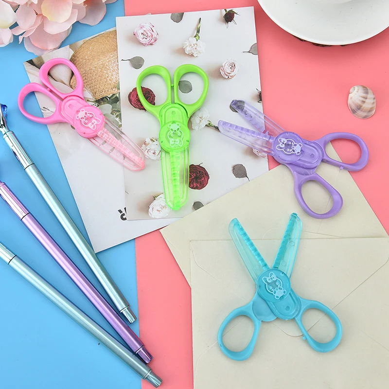 DIY милые кавайные пластиковые ножницы для детской офисной школы корейские
